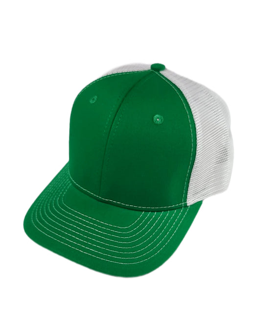 kelly green and white mesh trucker hat caps Calitrendz