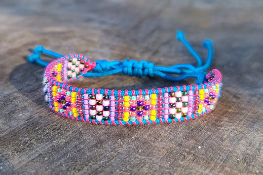 beaded azul blue rainbow bracelet 2 Calitrendz by Tiffany Creek