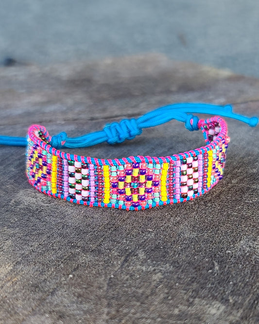 beaded azul blue rainbow bracelet Calitrendz by Tiffany Creek