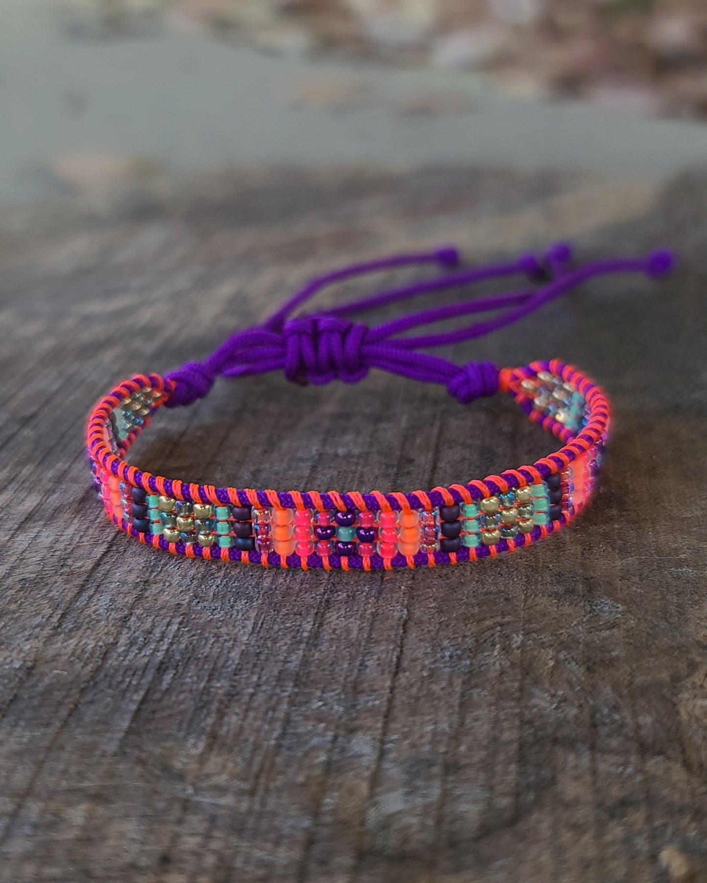 beaded rainbow sunset rainbow bracelet Calitrendz by Tiffany Creek
