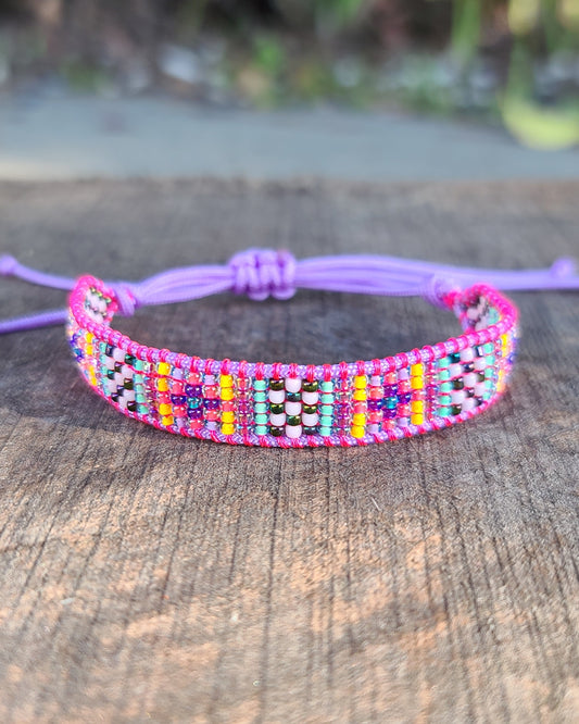 beaded lavender rainbow bracelet 2 Calitrendz by Tiffany Creek