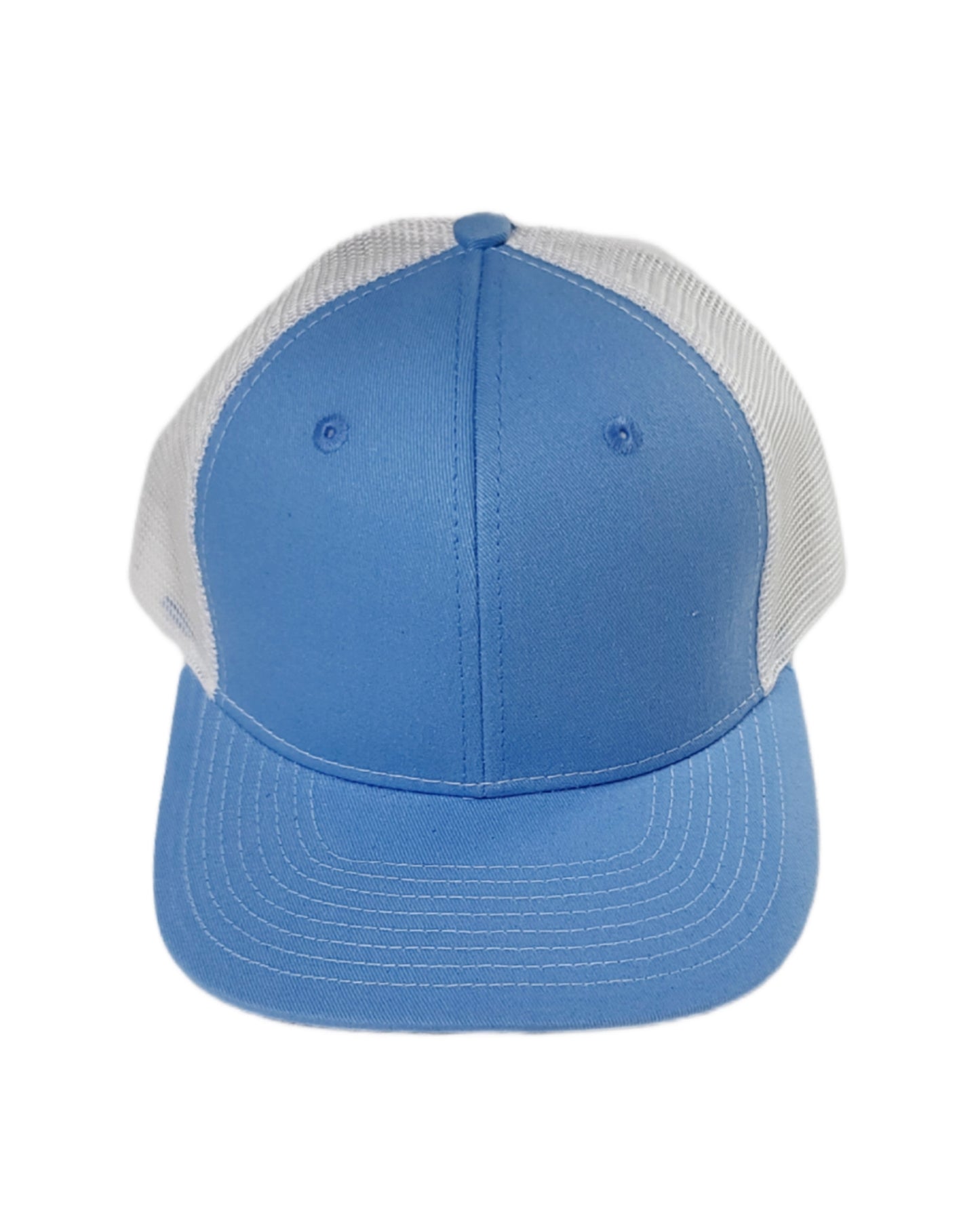 light blue and white mesh trucker hat blank caps Calitrendz