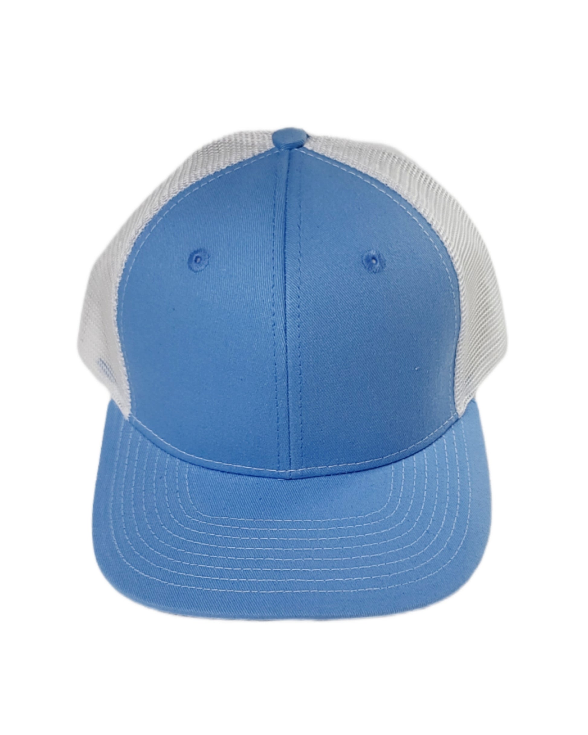 light blue and white mesh trucker hat blank caps Calitrendz