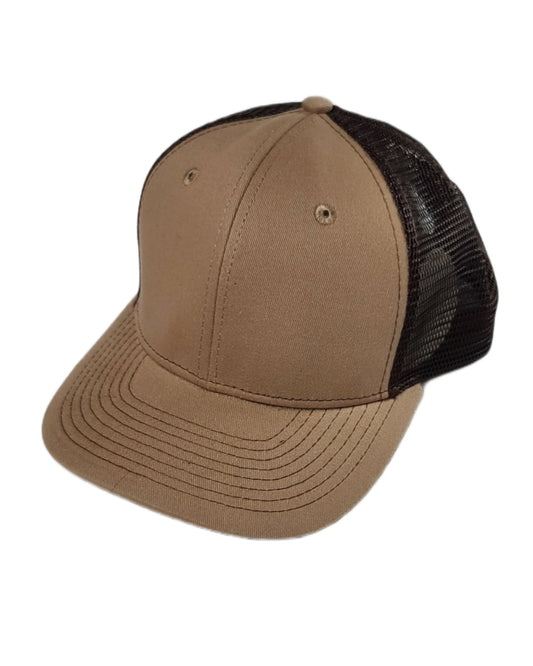 light brown and dark brown mesh trucker hat blank caps Calitrendz