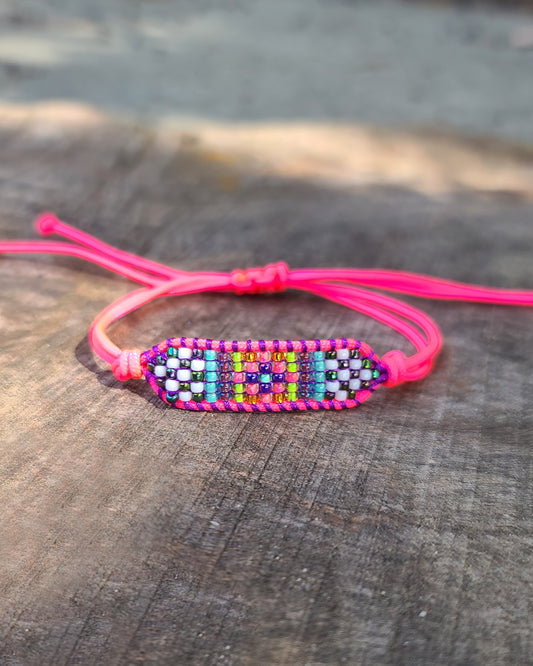 Mini Neon Pink Rainbow Bracelet
