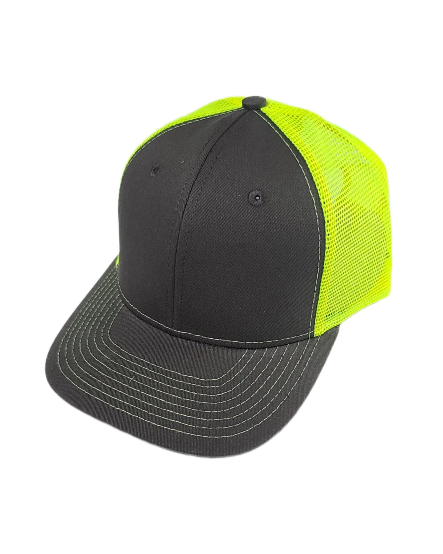 neon yellow green trucker hat black light UV reactive calitrendz