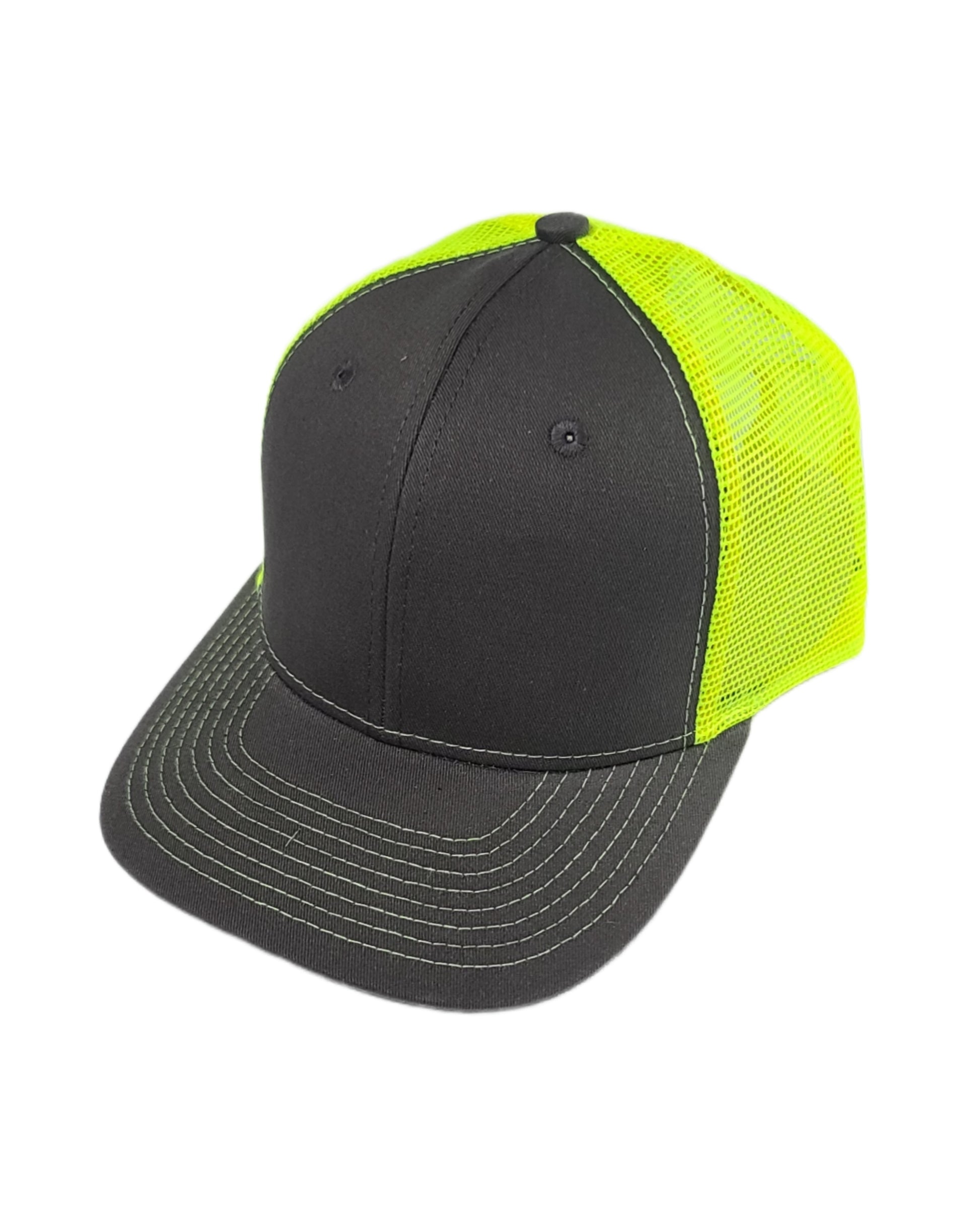 neon yellow green trucker hat black light UV reactive calitrendz