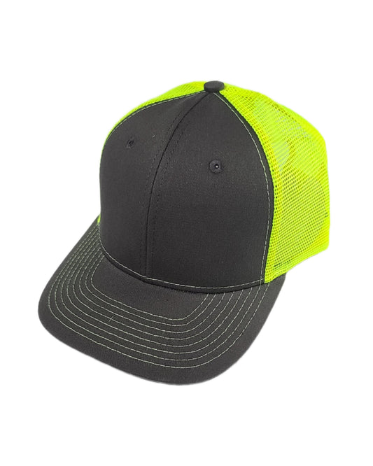 neon yellow green trucker hat black light UV reactive calitrendz
