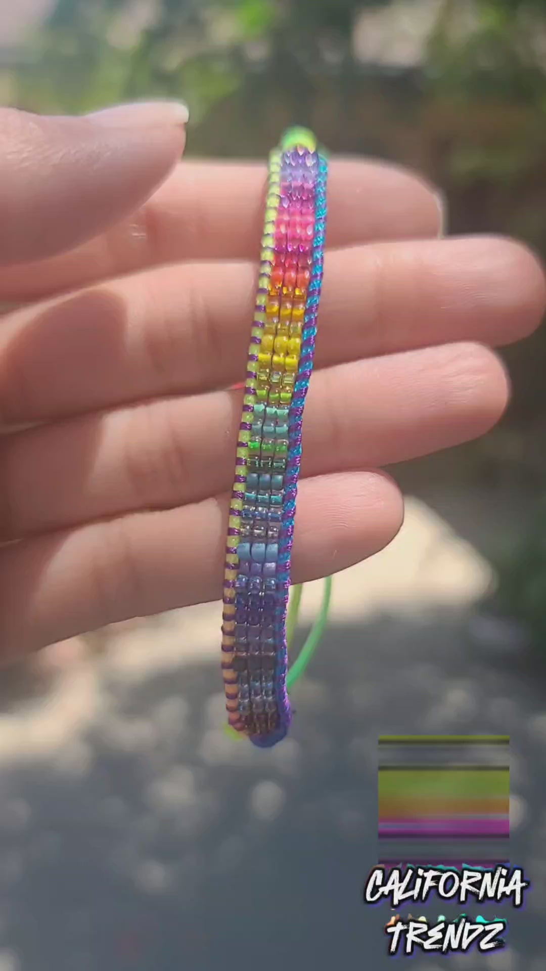 Beaded rainbow gradient bracelet Calitrendz by Tiffany Creek