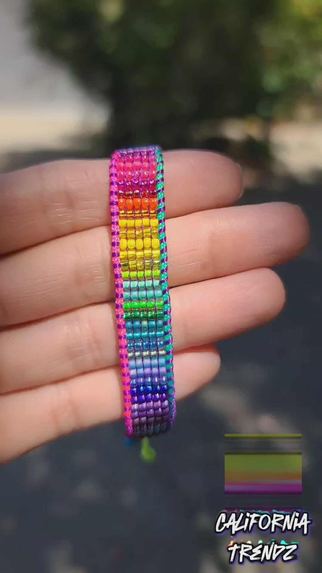 beaded rainbow gradient bracelet 2 Calitrendz by Tiffany Creek