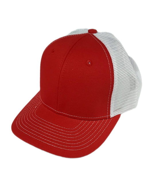 red and white mesh trucker hat blank caps Calitrendz
