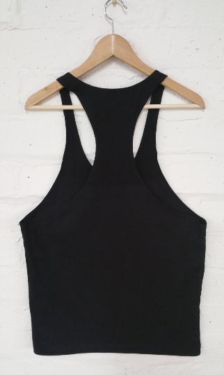 Men's black stringer tank top shirt