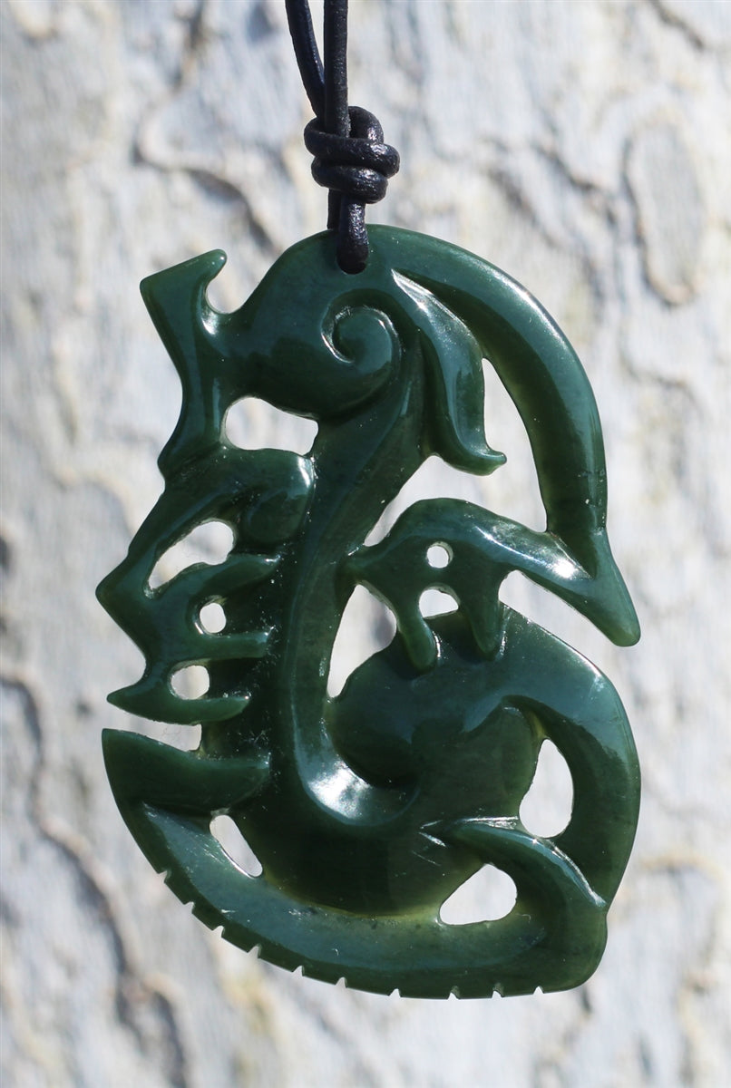 manaia Maori Style Russian Jade pendant necklace Calitrendz