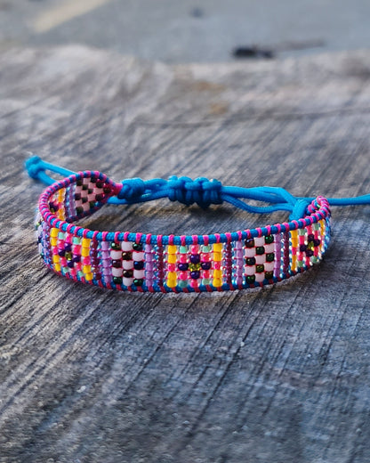 beaded azul blue rainbow bracelet Calitrendz by Tiffany Creek