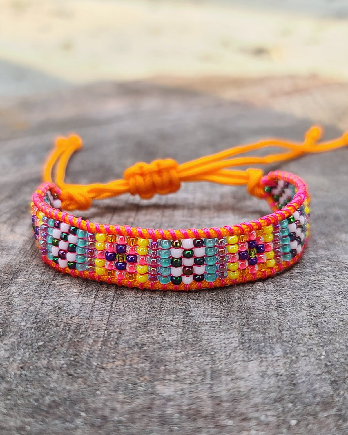 Beaded Mosaic Orange Bracelet 2