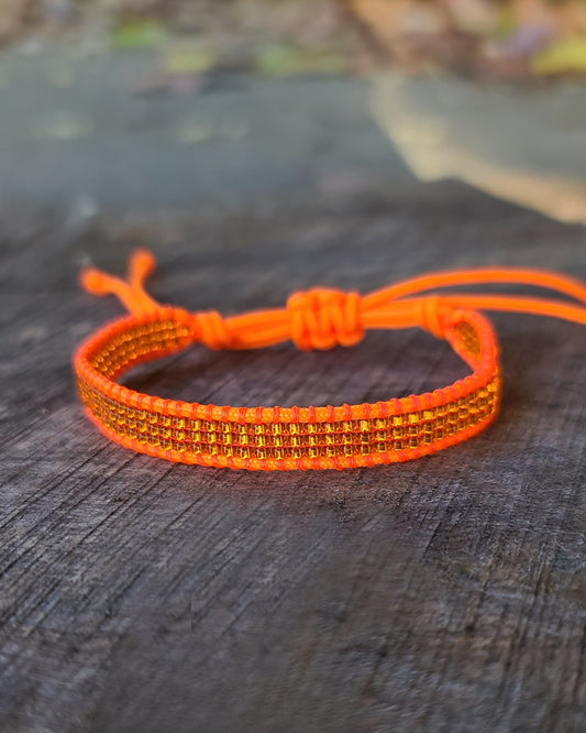 Neon Orange Beaded Bracelet