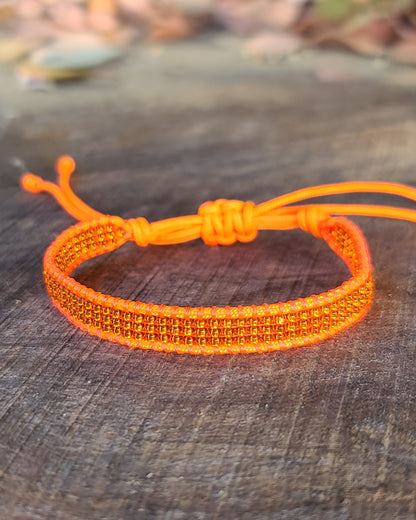 Neon Orange Beaded Bracelet