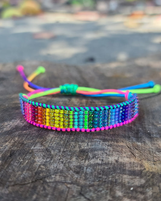 beaded rainbow gradient bracelet 2 Calitrendz by Tiffany Creek