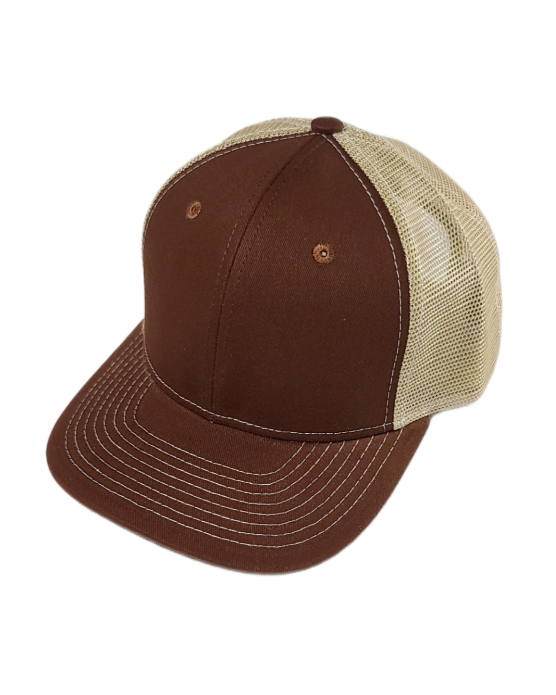 blank coffee brown and mocha brown mesh trucker hat caps Calitrendz