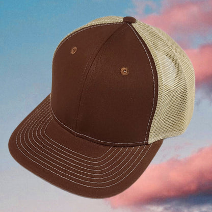 coffee brown and mocha brown mesh trucker hat blank caps Calitrendz