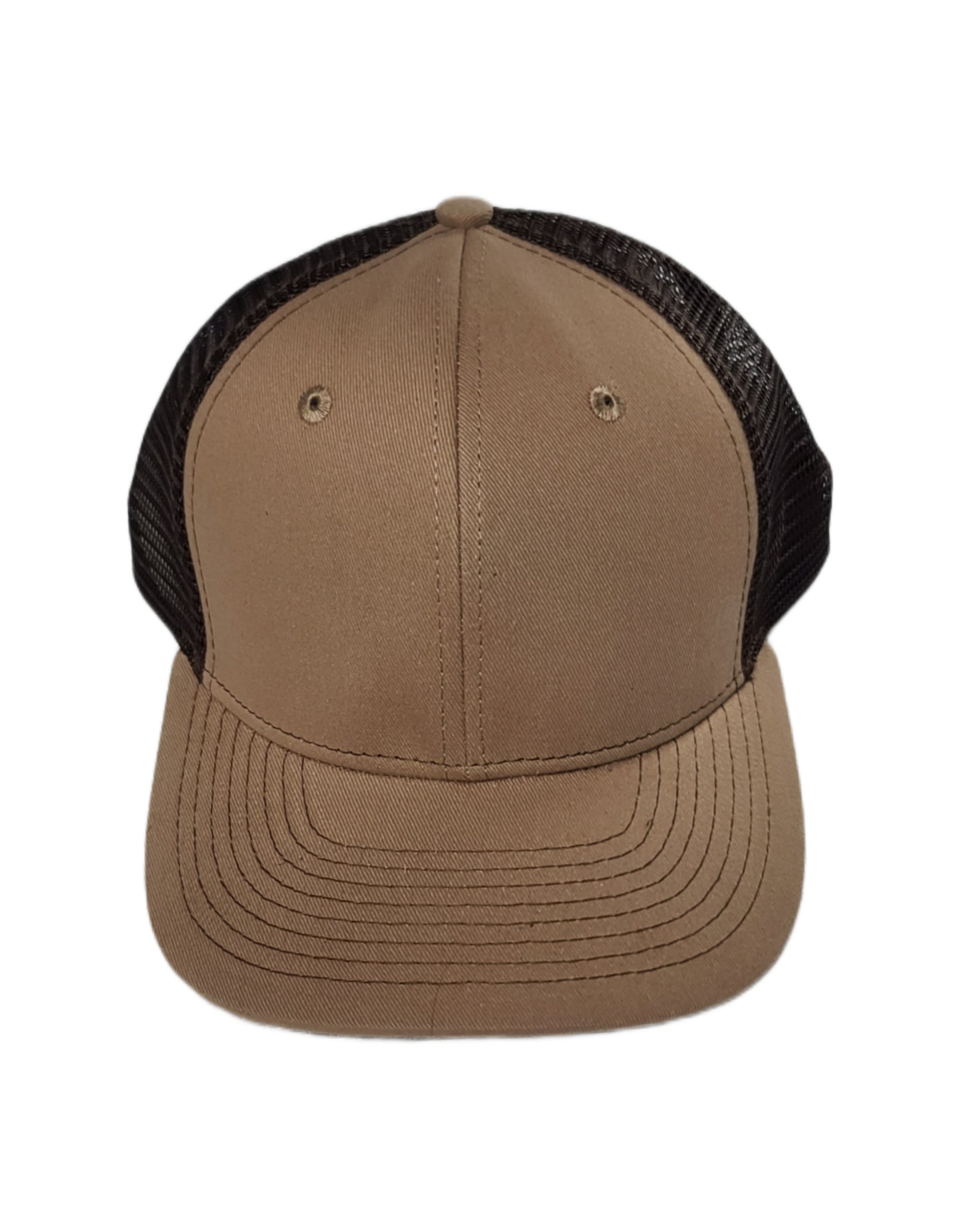 light brown and dark brown mesh trucker hat blank caps Calitrendz