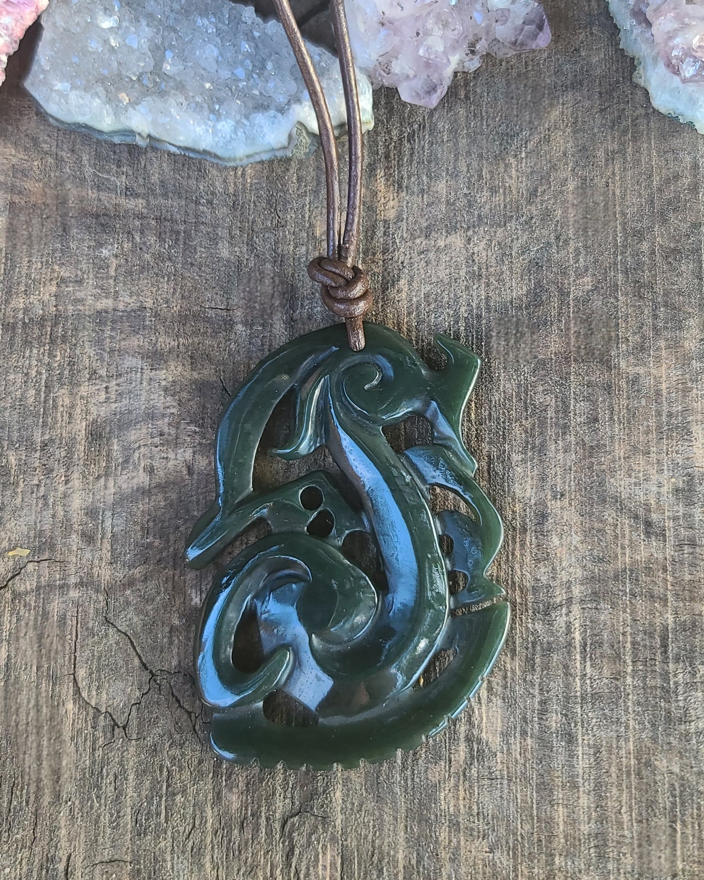 Manaia Maori Style Russian Jade pendant necklace Calitrendz