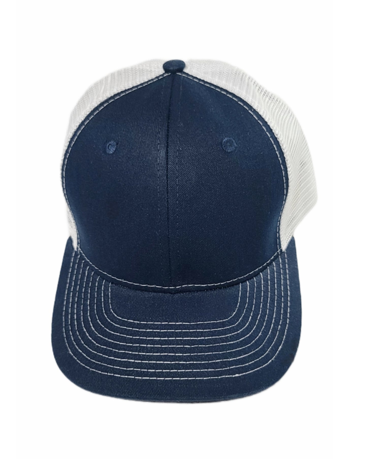 navy blue and white mesh trucker hat blank caps Calitrendz