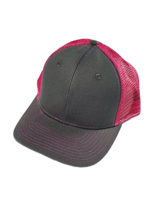 neon pink dark grey mesh trucker hat black light UV reactive Calitrendz