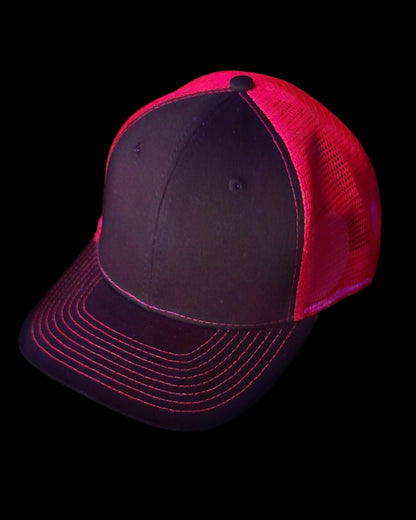 neon pink mesh trucker hat black light UV reactive Calitrendz