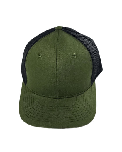 Army Green and black mesh trucker hat blank caps Calitrendz