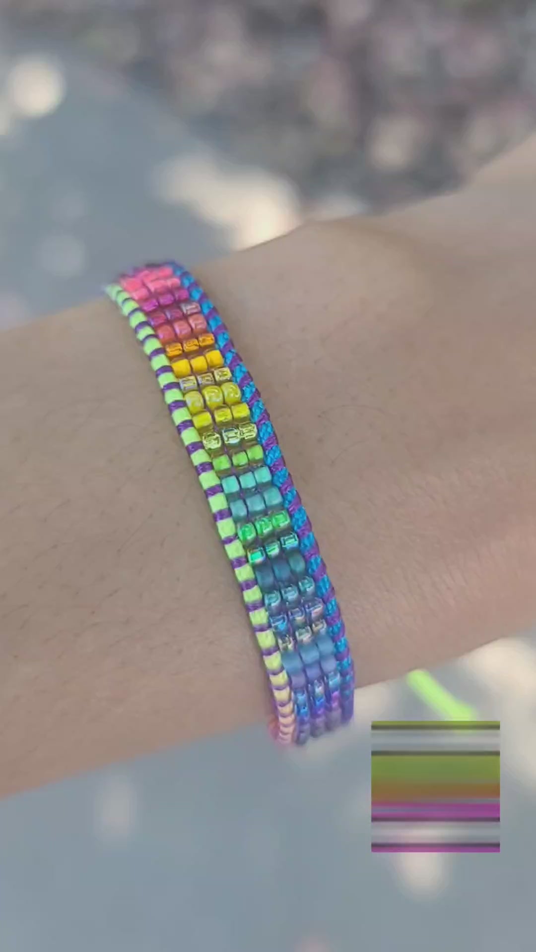 Beaded rainbow gradient bracelet Calitrendz by Tiffany Creek