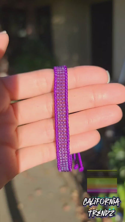 beaded solid Royal purple bracelet Calitrendz by Tiffany Creek