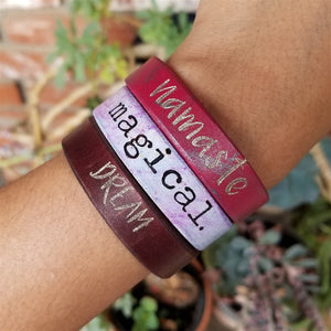 Personalized Leather Bracelet 1/2 inch Width