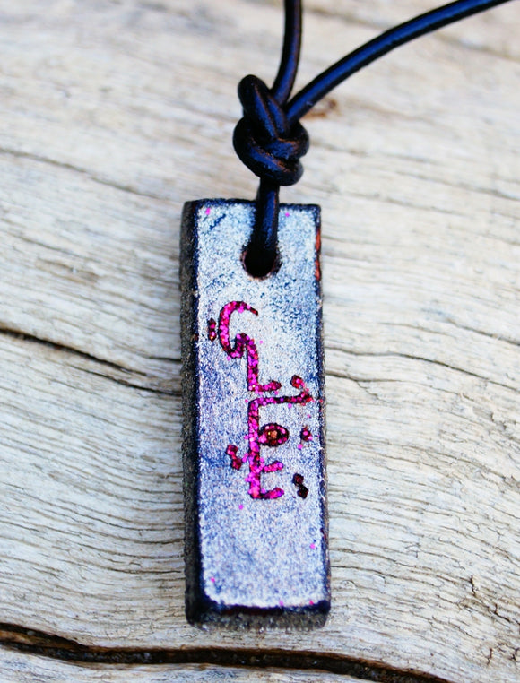 Arabic Name Personalized Leather Necklace