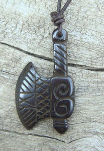 Bone Tribal Ax Necklace