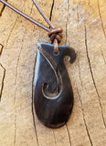 Black Horn Polynesian Fish Hook Necklace