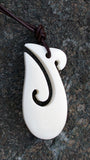 Bone Polynesian Fish Hook Necklace