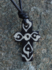 Black Surfer Cross Bone Necklace