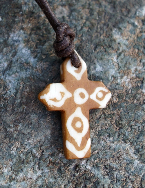 Brown Surfer Cross Necklace