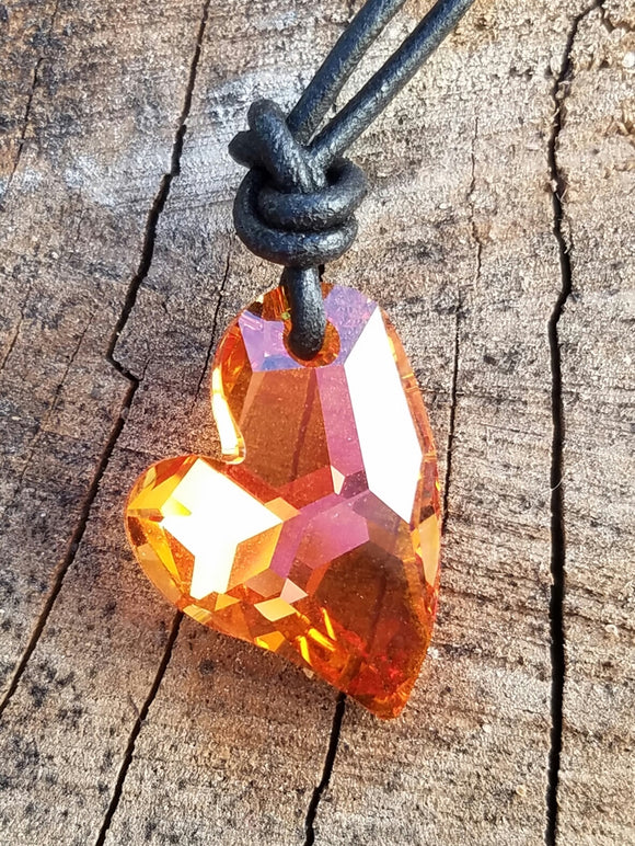 Swarovski Crystal Floating Heart Necklace