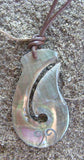 Hawaiian Blacklip Shell Fish Hook Necklace