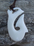Hei Matau Maori Whale Tail Bone Fish Hook Tail Necklace