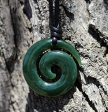 Maori Jade Koru Spiral Necklace