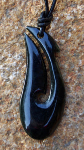 Polynesian Jade Fish Hook Necklace II