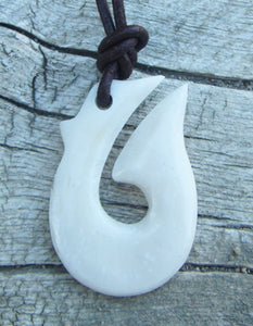 Maori Bone Fish Hook Necklace