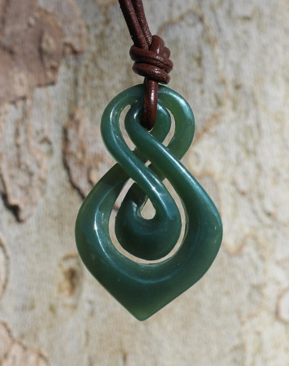 Maori Jade Single Twist Eternity Necklace