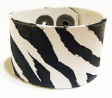 Zebra Pattern Leather Cuff Bracelet